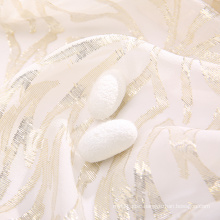 Factory wholesale custom 70%SILK 30%METALLIC white silk clip jacquard metallic fabric